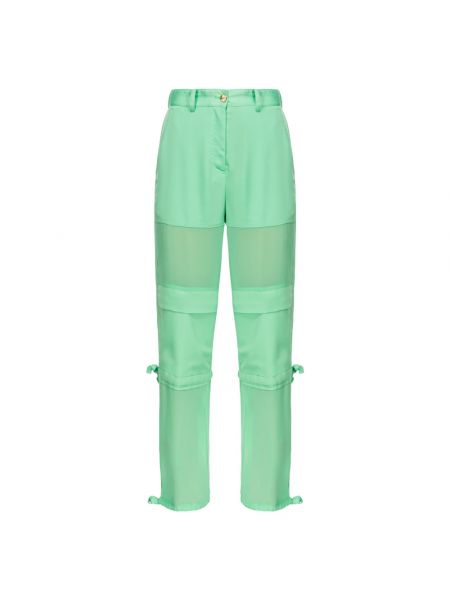 Proste spodnie z wiskozy Pinko zielone
