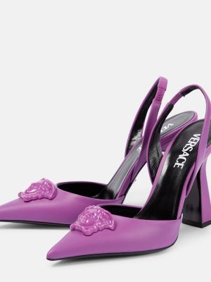 Calzado de cuero Versace violeta