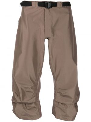 Satynowe spodnie na sprzączkę Gr10k brązowe