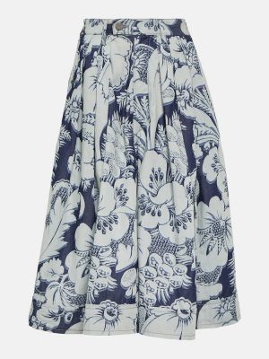 Plisované voľné kvetinové nohavice Vivienne Westwood modrá