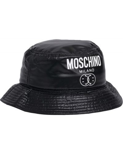 Nylónová čiapka s potlačou Moschino čierna