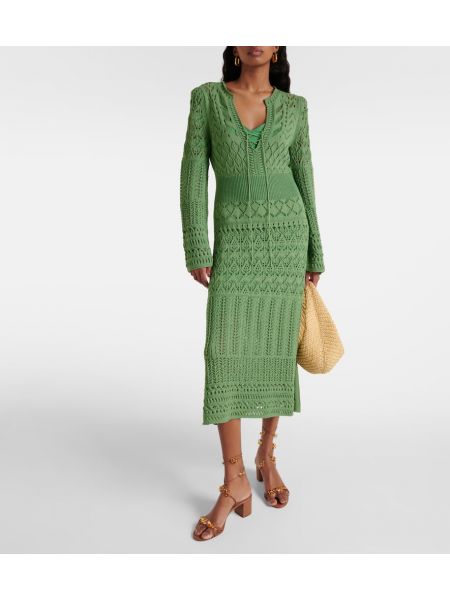 Midi haljina s čipkom Dorothee Schumacher zelena