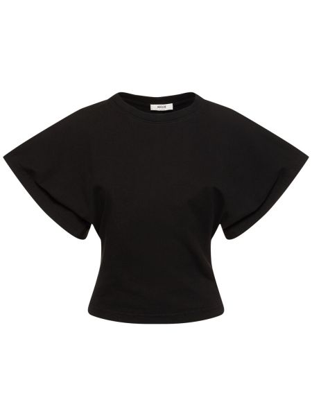 Βαμβακερή μπλούζα από ζέρσεϋ Agolde μαύρο