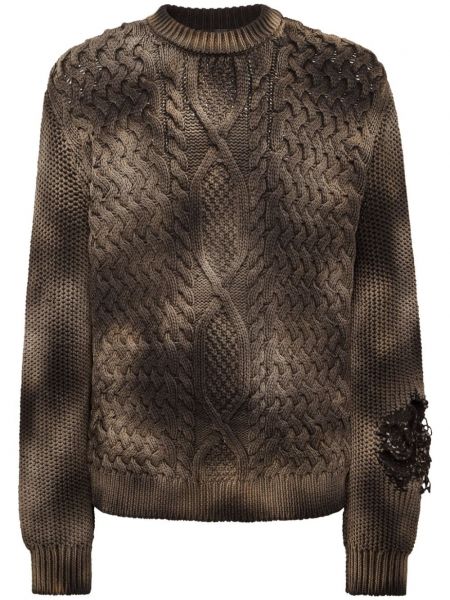 Пуловер с протрити краища Philipp Plein кафяво