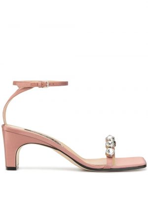 Sandale s kristalima Sergio Rossi ružičasta