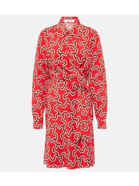Džersis raštuotas džersio suknele Diane Von Furstenberg raudona