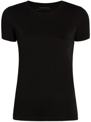 Βαμβακερή μπλούζα με στρογγυλή λαιμόκοψη Another Tomorrow μαύρο