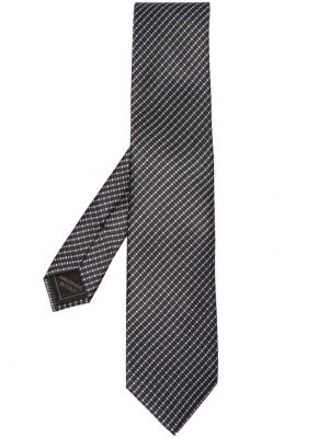 Bodkovaná hodvábna kravata Brioni čierna