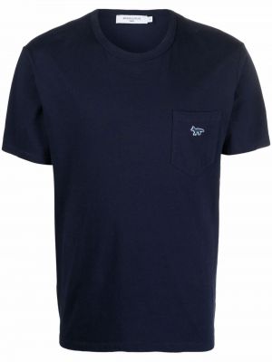 Camiseta con bordado Maison Kitsuné azul
