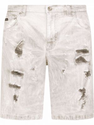 Rippet jeans-shorts Dolce & Gabbana grå