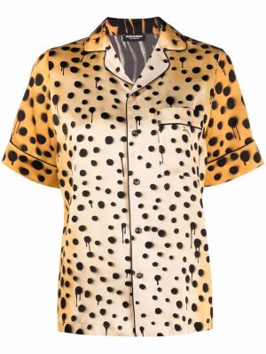 Leopard trykt skjorte Dsquared2 svart