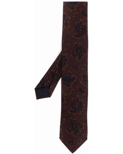 Corbata de cachemir con estampado con estampado de cachemira Lardini marrón