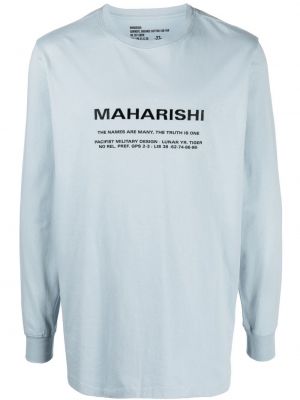 T-shirt con stampa a maniche lunghe Maharishi blu
