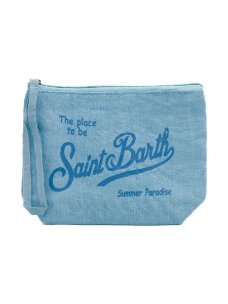 Lniana torebka Mc2 Saint Barth niebieska