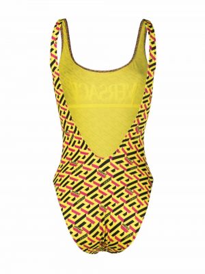 Bañador con estampado con estampado geométrico Versace amarillo