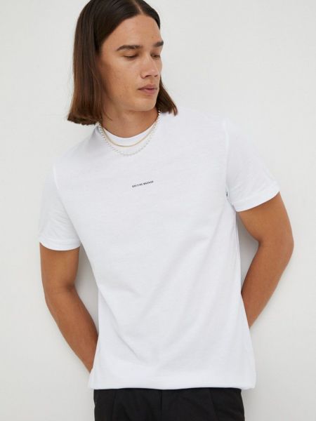Памучна тениска с дълъг ръкав с принт Bruuns Bazaar бяло