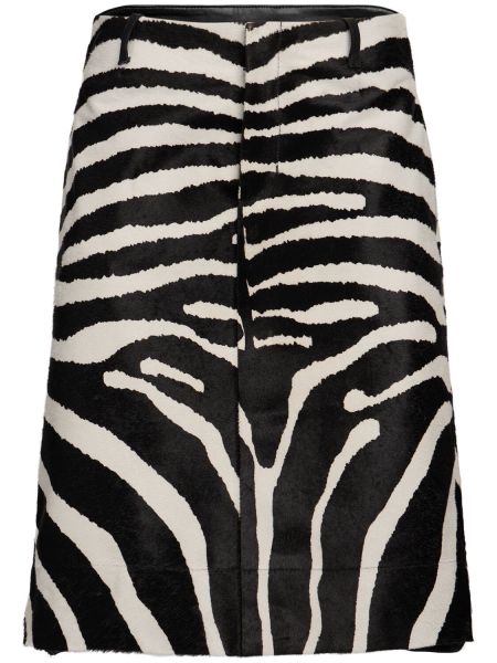 Zebra-print midi nederdel Jacquemus sort