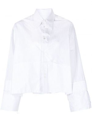 Bombažna srajca s črtami Mm6 Maison Margiela bela
