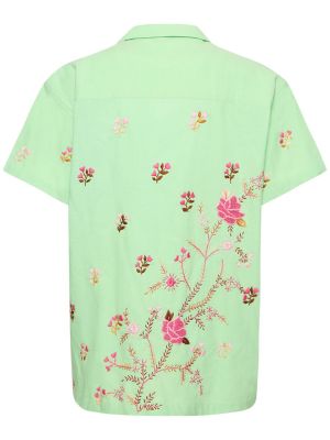 Virágos pamut hímzett ing Harago zöld