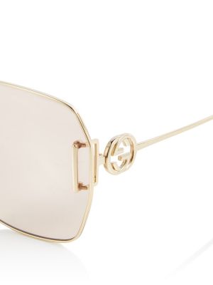 Oversize слънчеви очила Gucci златисто