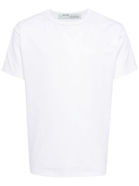 Βαμβακερή μπλούζα με στρογγυλή λαιμόκοψη Off-white λευκό