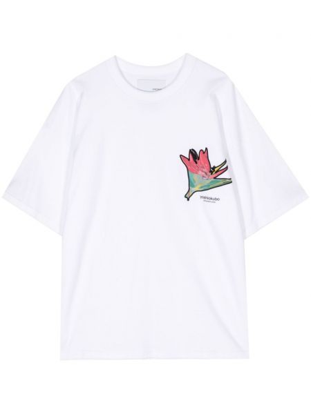 T-shirt en coton à imprimé Yoshiokubo blanc