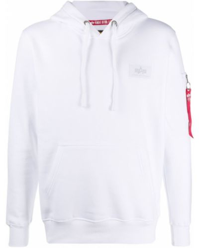 Hoodie con stampa Alpha Industries bianco