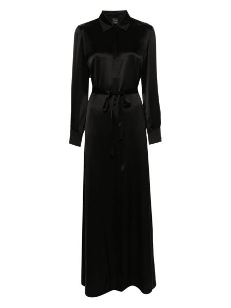 Svilena dolga obleka Carine Gilson črna