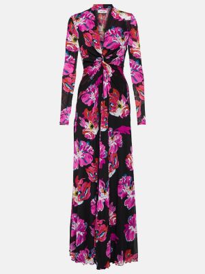 Dlouhé šaty s potiskem se síťovinou Diane Von Furstenberg