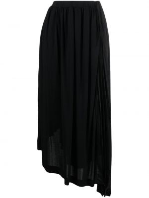 Plisirana asimetrična midi suknja Jil Sander crna