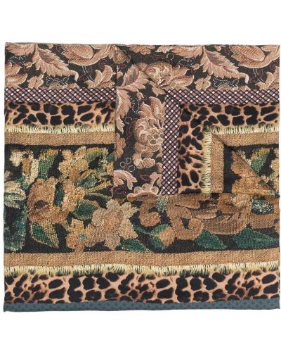 Bufanda de seda de flores con estampado Pierre-louis Mascia marrón