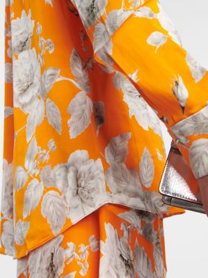 Blusa de raso de flores Erdem naranja