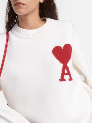 Vlněný svetr Ami Paris bílý