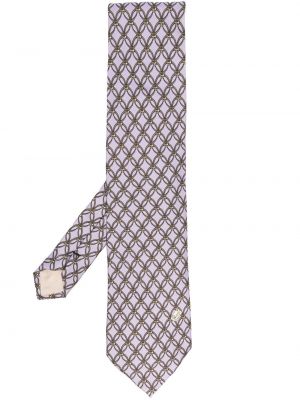 Hedvábná kravata s potiskem Gucci Pre-owned fialová