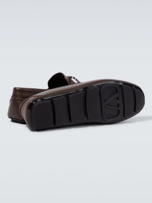 Nahast loafer-kingad Valentino Garavani valge