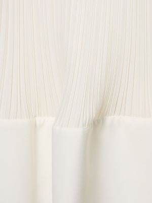 Rochie mini din viscoză plisată Lanvin alb
