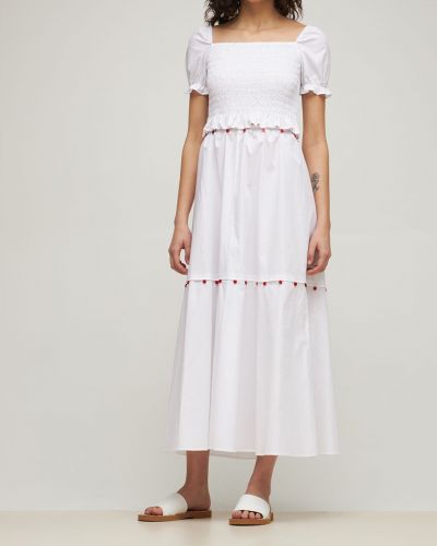 Sukienka midi bawełniana z krótkim rękawem Max&co. biała