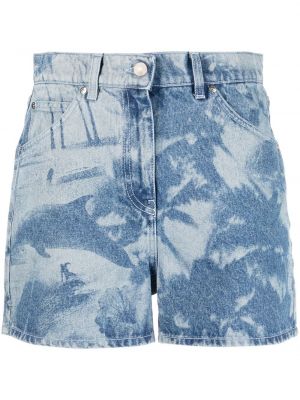 Jeans shorts mit print Msgm blau