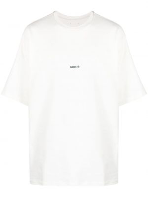 Памучна копринена тениска с принт Oamc бяло