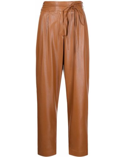 Pantalones ajustados de cuero Pinko marrón