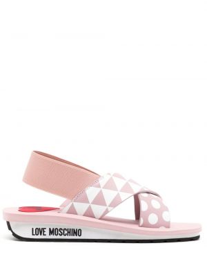 Sandales à imprimé Love Moschino rose