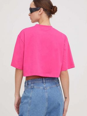 Bavlněné tričko Msgm růžové