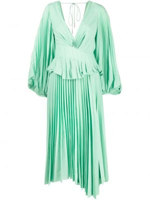 Sukienka koktajlowa plisowana Acler zielona