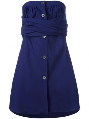 Bavlněné mini šaty Romeo Gigli Pre-owned - modrá