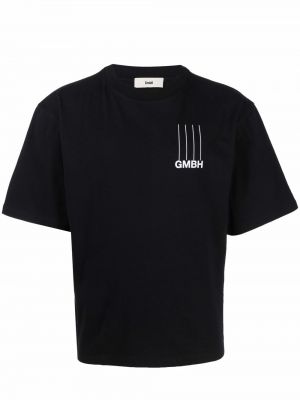 T-shirt z printem Gmbh, сzarny