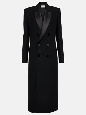 Volnena ukrojena obleka Saint Laurent črna