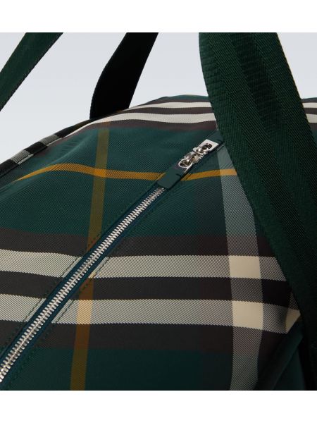 Kostkovaná cestovní taška Burberry zelená