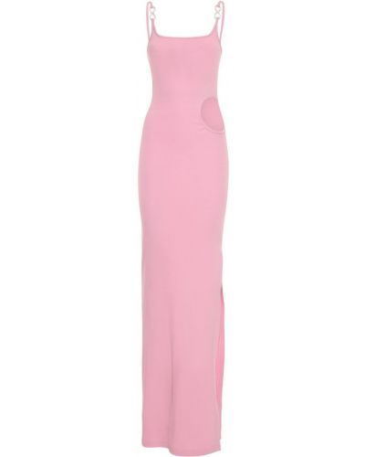 Sukienka długa z wiskozy Mach & Mach różowa