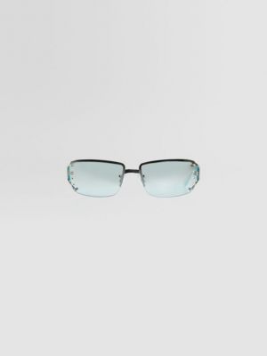 Okulary przeciwsłoneczne z cyrkoniami Bershka niebieskie