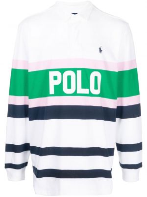 Oversized stripet poloskjorte Polo Ralph Lauren hvit